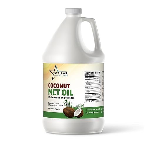 MCT Oil ~ Fractionated Coconut Oil ~ Brain and Body Fuel from Coconuts (4 Gallons) ~ Stellar Chemical Corp