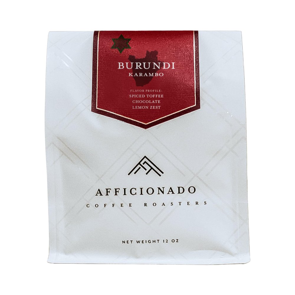 Afficionado Coffee Roasters - Burundi Karambo | 12oz Whole Bean Coffee | Medium Roast | Single Origin