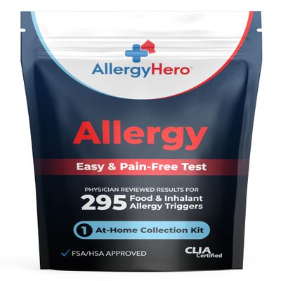 AllergyHero Comprehensive Food and Environmental Allergy Test Kit with 295 Triggers for Adults & Kids Easy and Pain-Free at-Home Use Allergy Test Kit with Accurate Results