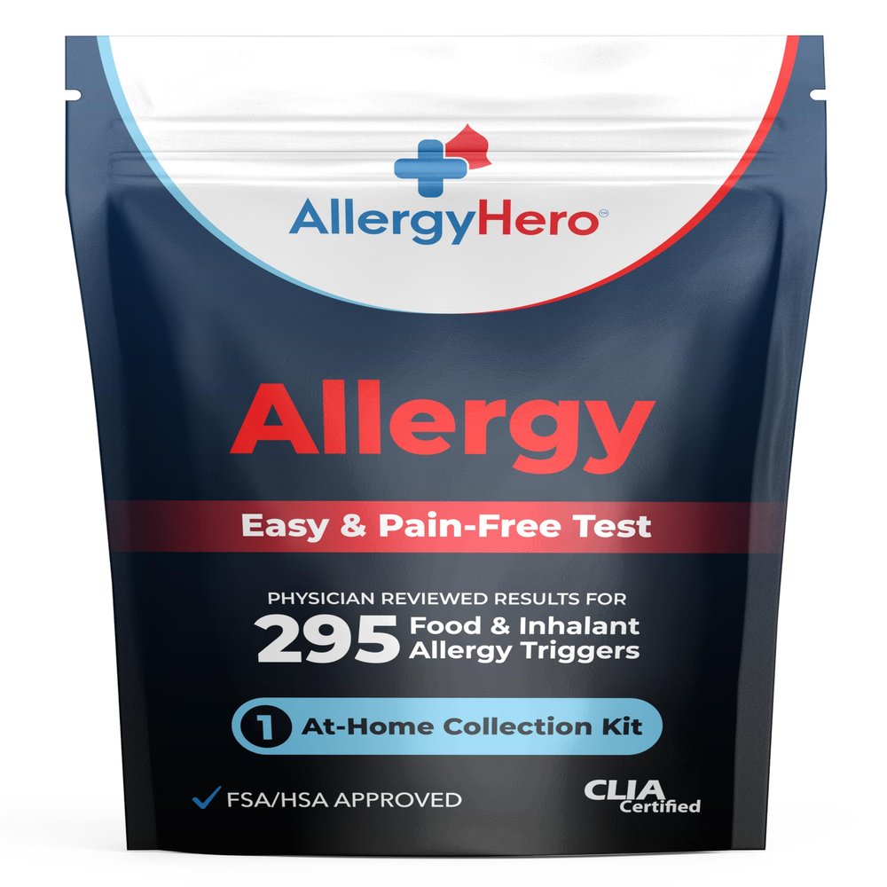 AllergyHero Comprehensive Food and Environmental Allergy Test Kit with 295 Triggers for Adults & Kids Easy and Pain-Free at-Home Use Allergy Test Kit with Accurate Results