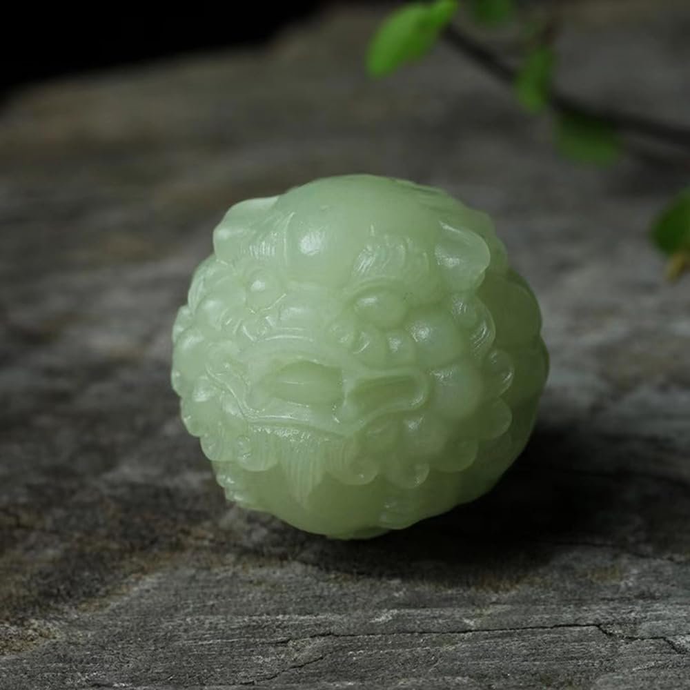1.57" Blacklight Baoding Balls, Glow in The Dark Carving Lion Head Meditation Balls, Chinese Balls for Hand Therapy, Stress Relief and Fingers and Wrist Exercise, Lucky Craft Gift Home Decor M55
