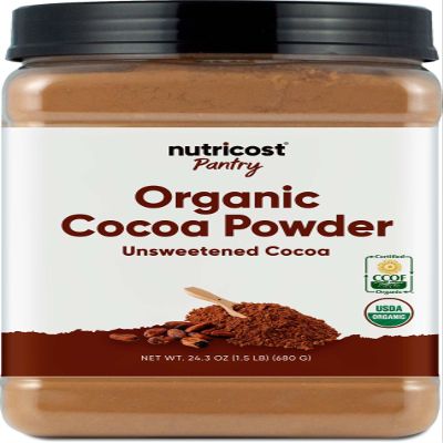 Nutricost Pantry Organic Cocoa Powder (1.5 Pounds Per Bottle) Non GMO, Gluten Free, Vegan, Baking Powder