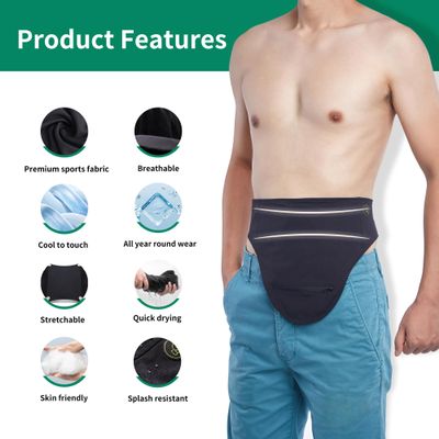 GBmates Ostomy Belt- Comfortable Colostomy Belt, Support Ostomy Bag Covers, Ostomy Belt for Men and Women - Adjustable Ostomy Support Belt-Ostomy Wrap (Medium