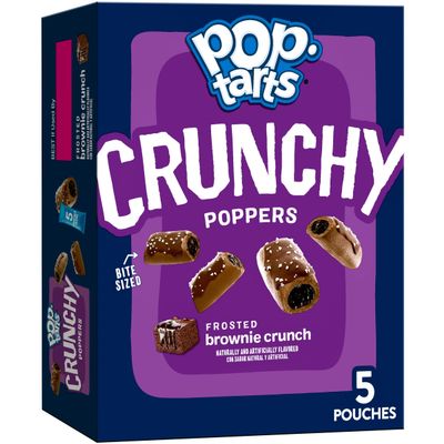 Pop-Tarts Crunchy Poppers Crunchy Filled Snack Pieces, Kids Snacks, On-the-Go, Frosted Brownie Crunch, 5oz Box (5 Pouches)