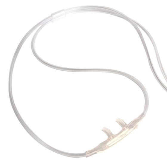 Salter Labs 7Ft Salter Style Adult Oxygen Nasal Cannula with Safe 3-Channel Design, Thread Grip Connector 16SOFTTG-7