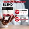 DEDICAD L-Theanine 200mg Capsules & Pure Caffeine Pills 200mg - Smart Smooth Energy Production, Alertness, Cognitive & Focus Clarity Supplement - 120 Capsules for 4 Months - Non-GMO & Gluten Free view 2