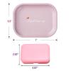 12pcs Pink Rolling Trays Combo Includes 7"x5.5" Metal Tray, Rolling Papers, 110MM Rolling Machine/Roller, Storage Box, Resealable Storage Bags, Rolling Kit for Home and Travel (L-Pink Kit) view 2