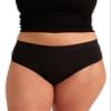 Saalt EveryWear Cotton Brief - Leakproof Period Underwear - Mid-Rise, Full Coverage Womens Underwear - Reusable & Washable - Replaces 3 Pads or 4 Tampons - X-Small, Volcanic Black view 1