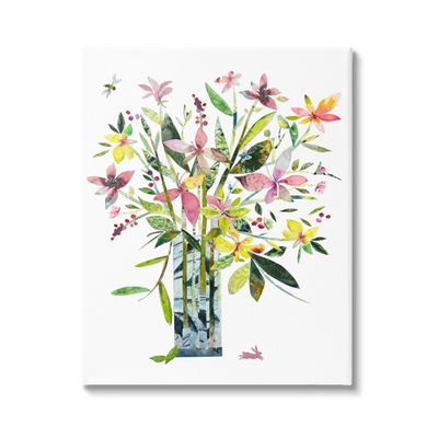 Abstract Bouquet Vase Floral, 36 x 48 Inch Canvas Wall Art