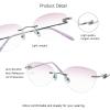 VisionGlobal Metal Readers for men/women Blue Light Blocking,Hand-set Diamond Fashion Square Glasses (Purple Pink, 2.50 Magnification) view 2