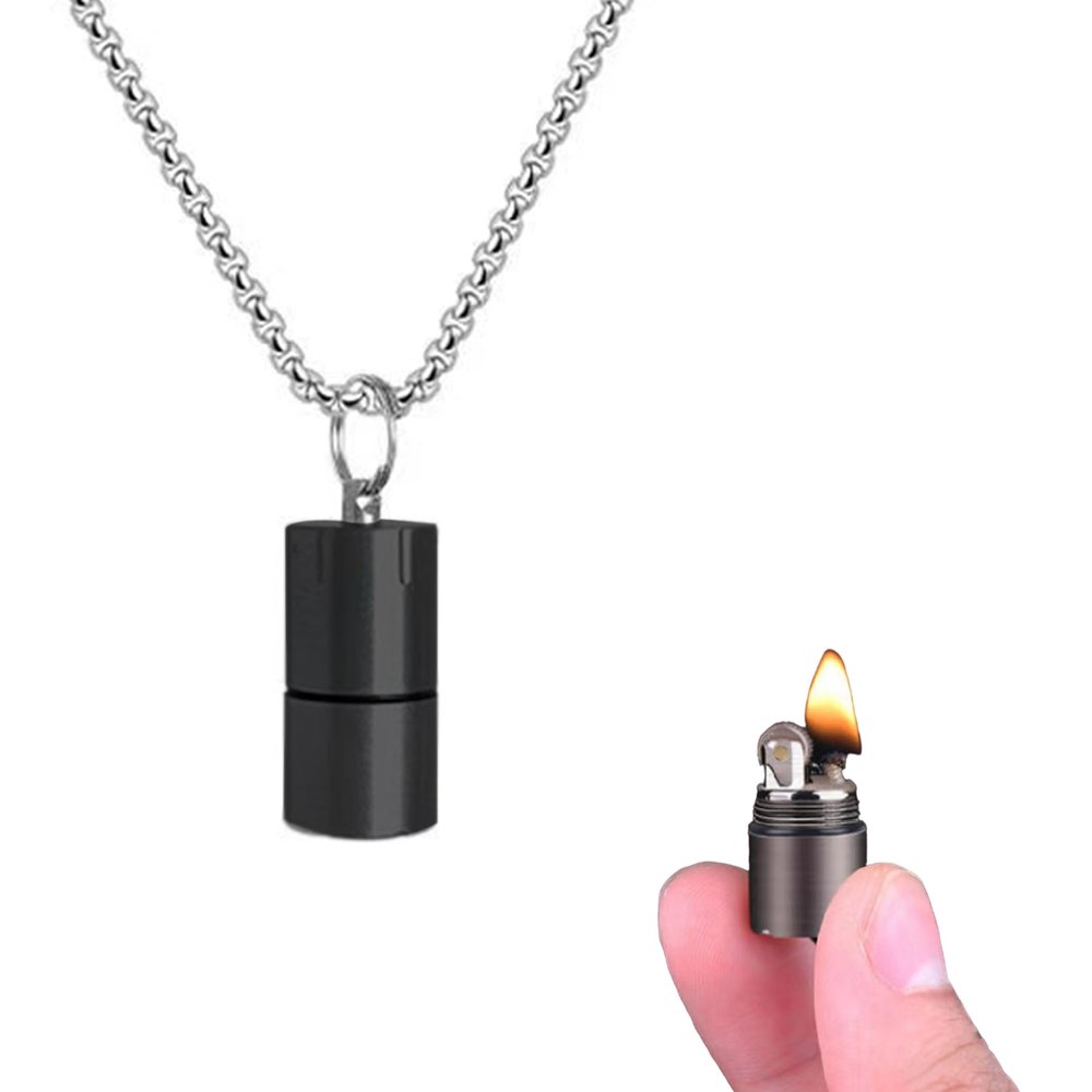 ASHILD Bulk Trench Lighters for Men - Vintage Wheeled Kerosene Stick Lighters, Small and Cool Design (No Gas) (Black)