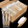 Sliner 100 Packs Prepasted Disposable Toothbrush Bamboo Prepasted Individually Wrapped Pre Pasted Toothbrush with Bamboo Handles Homeless Gift Set for The Homeless (Classic Color) view 1