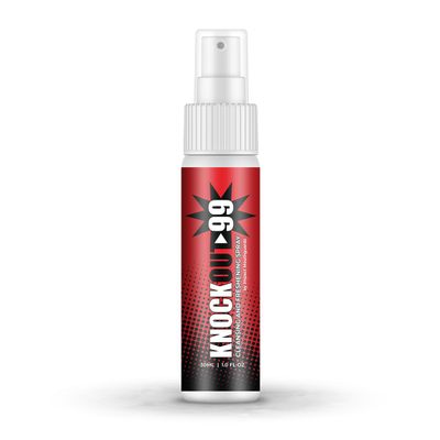 KNOCKOUT99 Quick and Effective MouthGuard Cleansing and Freshening Spray for Athletic Mouthguards, Retainers, Nightguards, and More - Minty Flavor (1 Pack- 1oz Total)