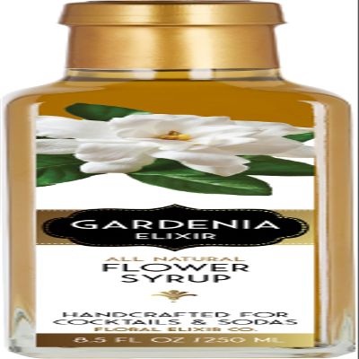 Floral Elixir Co. - All Natural FLOWER Syrup for Cocktails & Sodas, 8.5 oz (Gardenia)