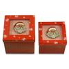 Expo International Value Pack of 3 Sets with Decorative Santa Applique/Patch Gift Boxes, Red view 1