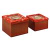 Expo International Value Pack of 3 Sets with Decorative Santa Applique/Patch Gift Boxes, Red view 2