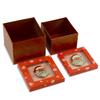 Expo International Value Pack of 3 Sets with Decorative Santa Applique/Patch Gift Boxes, Red view 3