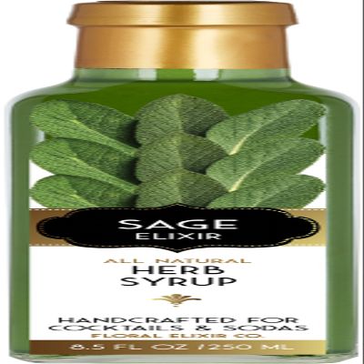 Floral Elixir Co. - All Natural HERB Syrup for Cocktails & Sodas, 8.5 oz (Sage)