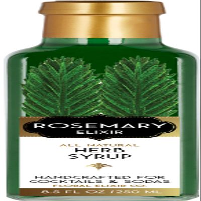 Floral Elixir Co. - All Natural HERB Syrup for Cocktails & Sodas, 8.5 oz (Rosemary)