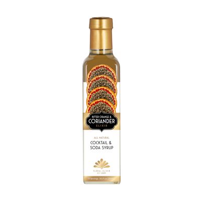 Floral Elixir Co. - All Natural Syrup for Cocktails & Sodas, 8.5 oz (Bitter Orange & Coriander)