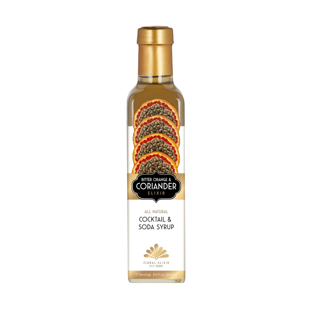 Floral Elixir Co. - All Natural Syrup for Cocktails & Sodas, 8.5 oz (Bitter Orange & Coriander)