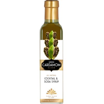 Floral Elixir Co. - All Natural HERB Syrup for Cocktails & Sodas, 8.5 oz (Green Cardamom)