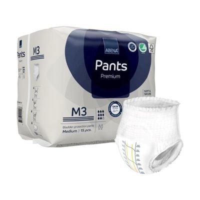 Abena Premium Pants M3 Disposable Underwear Pull On with Tear Away Seams Medium, 1000021324, 50, 45 Ct