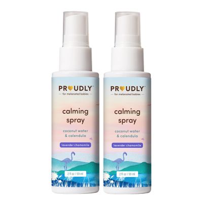 PROUDLY Baby Calming Spray with Lavender & Chamomile Essential Oils Bedtime Sleep Mist for Newborns, Infants & Toddlers, Room, Linen & Skin Spray, No Synthetic Fragrance, 2-Pack (2 oz)