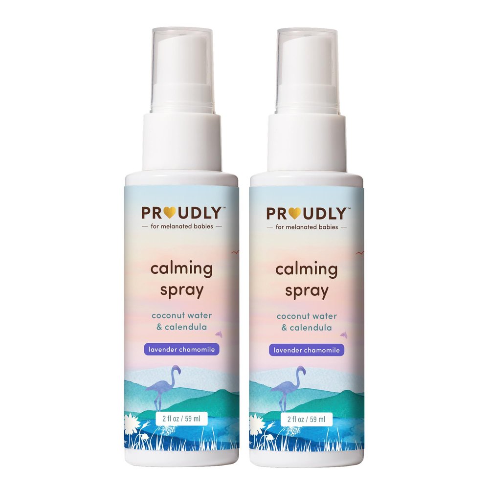 PROUDLY Baby Calming Spray with Lavender & Chamomile Essential Oils Bedtime Sleep Mist for Newborns, Infants & Toddlers, Room, Linen & Skin Spray, No Synthetic Fragrance, 2-Pack (2 oz)