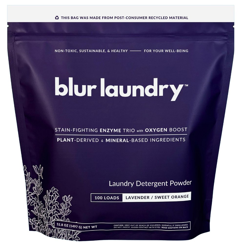 Blur Laundry, Laundry Detergent Powder, 3X Stain-Fighting Enzymes + Oxygen Booster for Fresh, Clean Clothes, Plant-Derived & Mineral-Based Formula, Pure Essential Oil Blend Scent, 100 Loads
