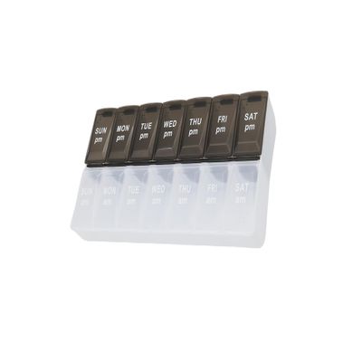 7 Day Weekly Pill AM PM Organizer, ShysTech Large Pill Case Pill Box for Pills/Vitamin/Supplements/Medication (Black/White)