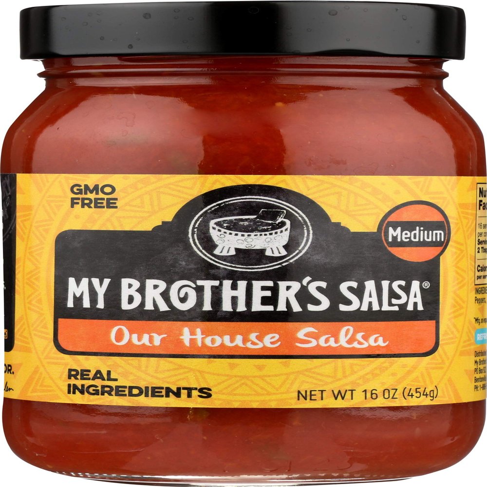 My Brother's Salsa Medium Our House Salsa, Simple & Balanced, Non-GMO, 16 Ounce (Pack of 6)
