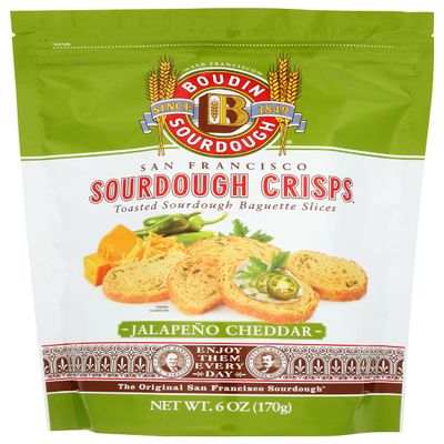 Boudin Sourdough Jalapeo Cheddar Crisps, Vegan, 6 Ounces (Pack Of 11)