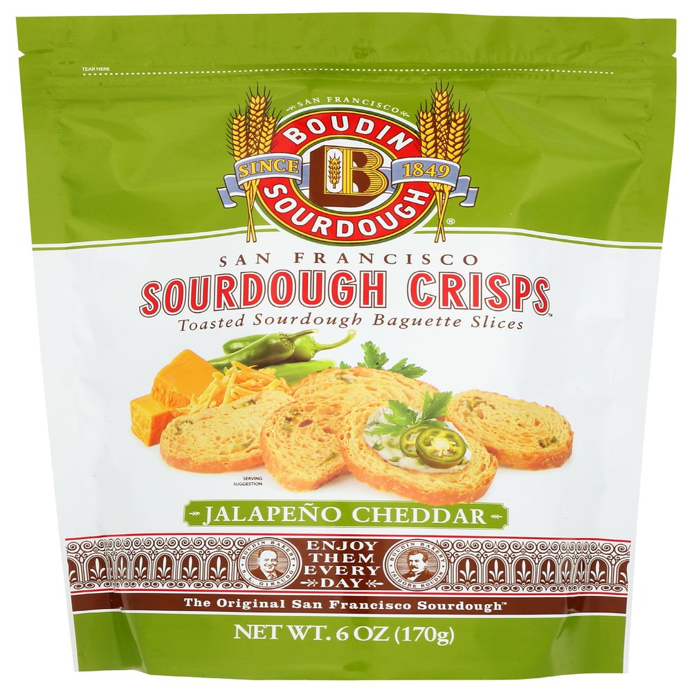 Boudin Sourdough Jalapeo Cheddar Crisps, Vegan, 6 Ounces (Pack Of 11)
