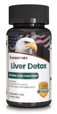 Amerrition Liver Support Supplement with Milk Thistle Silymarin, Artichoke Extract, Turmeric - Optimal Liver Function and Digestive Health  60 Tablets