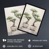 Artery8 Japanese Bonsai Trees In Pots Oil Painting Pallet Knife Neutral Tone Textured Tree Artwork Large Wall Art Poster Print Thick Paper 18X24 Inch view 2