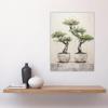 Artery8 Japanese Bonsai Trees In Pots Oil Painting Pallet Knife Neutral Tone Textured Tree Artwork Large Wall Art Poster Print Thick Paper 18X24 Inch view 4