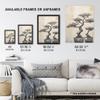 Artery8 Japan Bonsai Trees Oil Painting Pallet Knife Neutral Grey Tone Textured Artwork Artwork Framed Wall Art Print A4 view 3