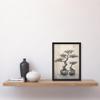 Artery8 Japan Bonsai Trees Oil Painting Pallet Knife Neutral Grey Tone Textured Artwork Artwork Framed Wall Art Print A4 view 4