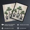 Artery8 My 3 Bonsai Trees Oil Painting Pallet Knife Neutral Tone Textured Tree Artwork Artwork Framed Wall Art Print A4 view 2