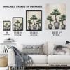Artery8 My 3 Bonsai Trees Oil Painting Pallet Knife Neutral Tone Textured Tree Artwork Artwork Framed Wall Art Print A4 view 3