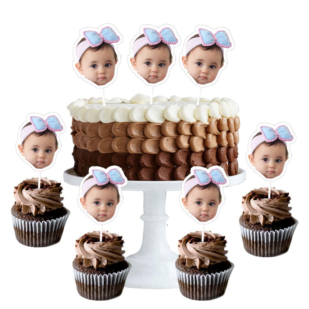 Custom Fun Face Personalized Cupcake Toppers - A Perfect Addition for Birthdays, Halloween, Christmas - Personalized Dessert Decorations (2)