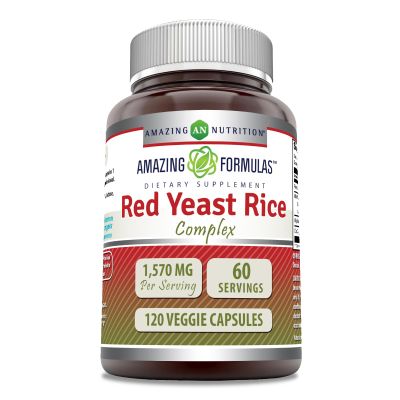 Amazing Formulas Red Yeast Rice Complex | 1570 Mg Per Serving | 120 Veggie Capsules | with Alpha Lipoic Acid, CoQ10, Milk Thistle Extract | Made in USA