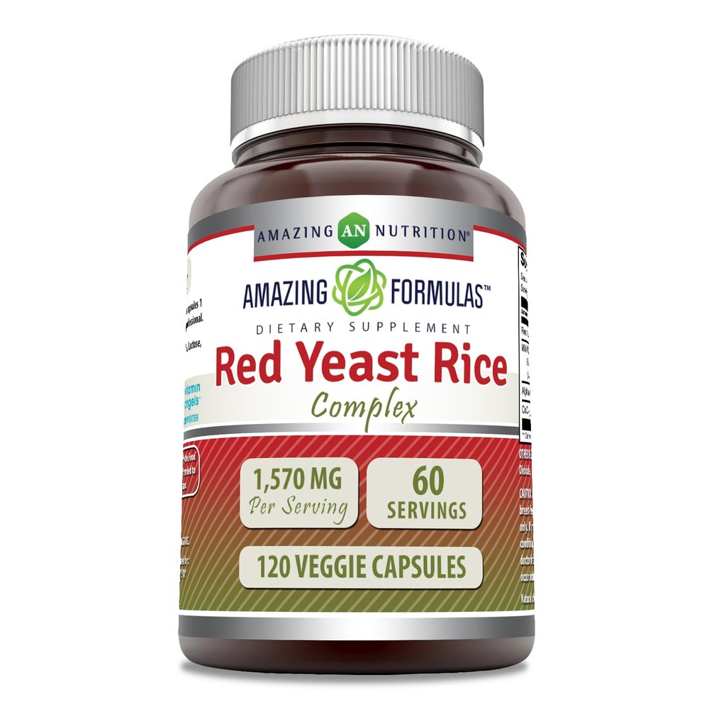 Amazing Formulas Red Yeast Rice Complex | 1570 Mg Per Serving | 120 Veggie Capsules | with Alpha Lipoic Acid, CoQ10, Milk Thistle Extract | Made in USA