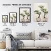 Artery8 Japanese Bonsai Trees In Pots Oil Painting Pallet Knife Neutral Tone Textured Tree Artwork Art Print Framed Poster Wall Decor 12x16 inch view 3