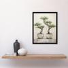 Artery8 Japanese Bonsai Trees In Pots Oil Painting Pallet Knife Neutral Tone Textured Tree Artwork Art Print Framed Poster Wall Decor 12x16 inch view 4