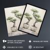 Artery8 Japanese Bonsai Trees In Pots Oil Painting Pallet Knife Neutral Tone Textured Tree Artwork Artwork Framed Wall Art Print A4 view 2