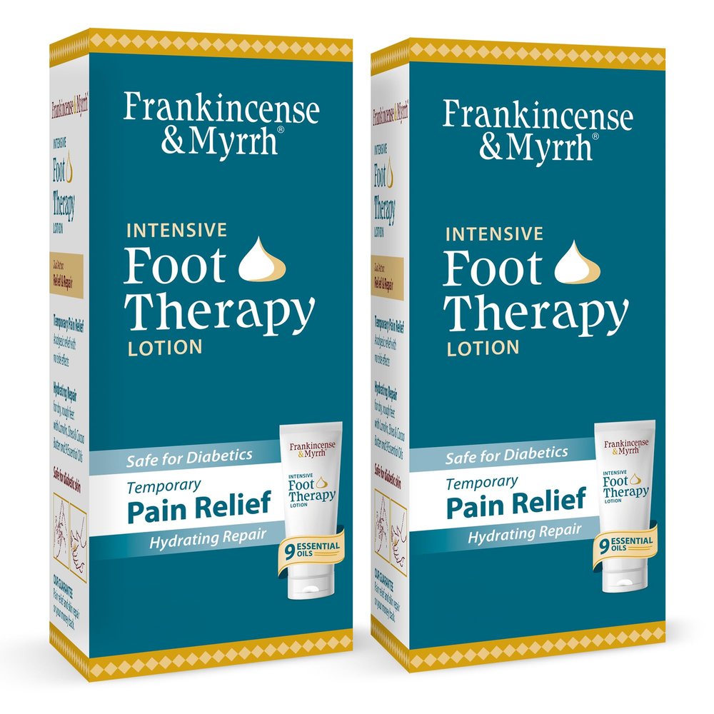 Frankincense and Myrrh Foot Pain Relief Cream - Intensive Foot Therapy Lotion - Diabetic Nerve Pain Relief Cream | Restless Leg Syndrome | Frankincense Essential Oil, 3 Ounce (2-Pack)