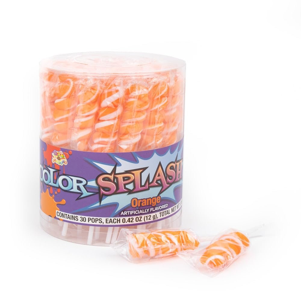 30 Pcs Orange Twisty Pops Lollipops Orange Candy