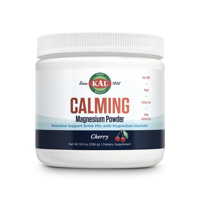 KAL Calming Magnesium Powder - Cherry Flavor Magnesium Supplement - High Absorption, Relaxation Support, No Added Sugar, Vegan, Gluten Free, Made Without Soy - 40 Servings, 9 oz